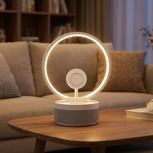 Lampe LED multifonction avec recharge sans fil et enceinte Bluetooth